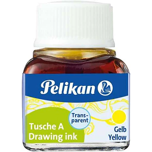 Pelikan Tinta China 523 10ml N.5 - Botella de 10ml - Resistente al Agua - Ideal para Dibujo y Caligrafia - Color Amarillo