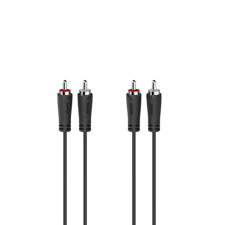 Hama Essential Cable de Audio RCA - Longitud 3m- Estereo - Doble Conector Macho - Color Negro 1