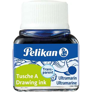 Pelikan Tinta China 523 10ml N.9 - 10ml - Resistente al Agua - Ideal para Dibujo y Caligrafia - Color Azul Ultramar