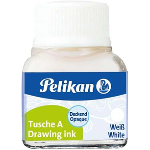 Pelikan Tinta China 523 10ml N.18 - 10ml - Resistente al Agua - Secado Rapido - Color Blanco