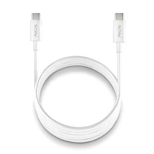 NGS ZYRO 60W-1 Cable USB-C a USB-C - Cargar Rapida - 480 Mbps - 15W - 1 Metro - Color Blanco