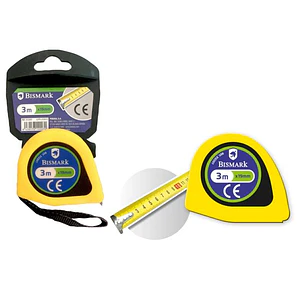 Bismark Flexometro 3m con Freno - Cinta para la Muñeca - Resistente para Hogar y Oficina - Color Amarillo