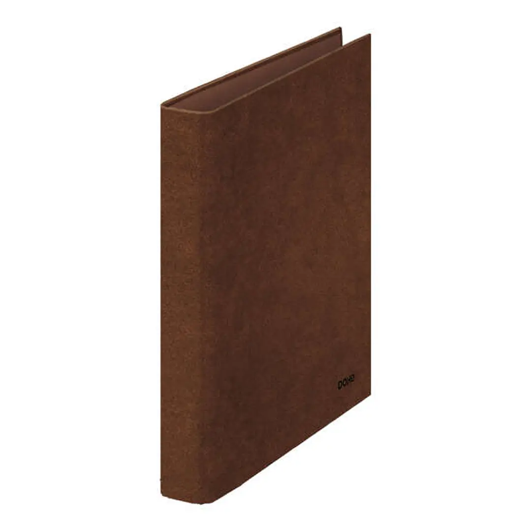 Dohe Carpeta de 2 Anillas Mixtas 25mm Folio Natural - Carton Forrado - Papel Impreso y Plastificado - Color Cuero 1