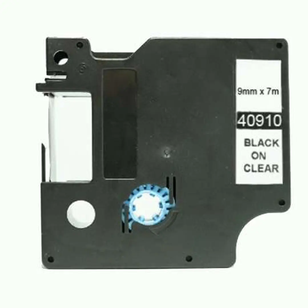Dymo D1 40910 Cinta de Etiquetas Generica para Rotuladora - Texto negro sobre fondo transparente - Ancho 9mm x 7 metros - Reemplaza S0720670 1