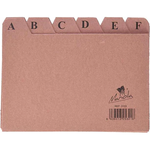 Mariola Indice A-Z Nº3 para Fichero - Medidas 150x100mm - Color Marron