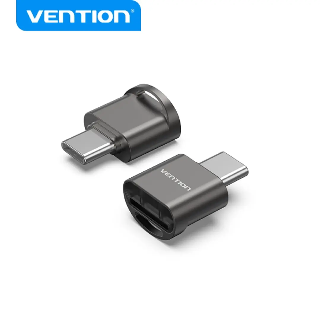 Vention Lector de Tarjetas MicroSD - Interfaz USB 2.0 - Tipo C - Proceso de Galvanoplastia Niquel - Color Negro 1