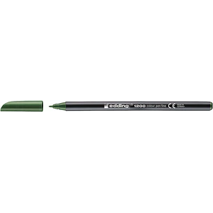 Edding 1200 Rotulador - Punta Redonda - Trazo 1mm - Tinta con Base de Agua - Color Verde Oliva