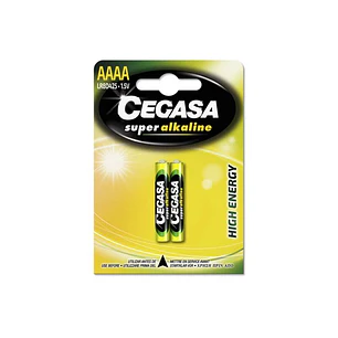 Cegasa Super Alkaline LR8D425 Pack de 2 Pilas AAAA - Alta Tecnologia - Fiabilidad - Elevado Rendimiento - Maximas Prestaciones