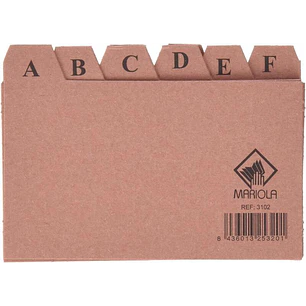 Mariola Indice A-Z Nº2 para Fichero - Medidas 125x75mm - Color Marron