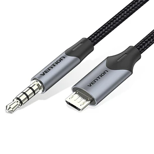 Vention CableTech Adaptador Micro-USB a Jack 3.5 - Conectores de Alta Calidad - USB 2.0 - Color Negro