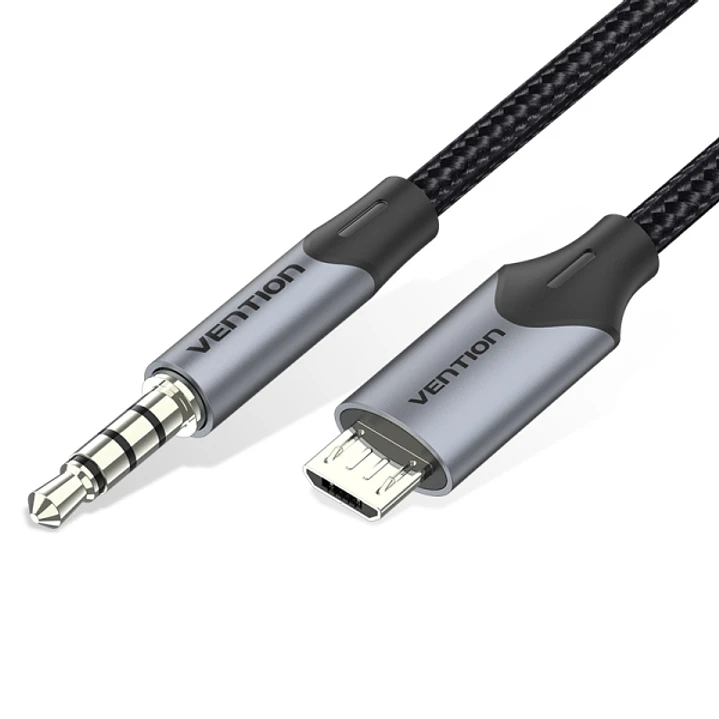 Vention CableTech Adaptador Micro-USB a Jack 3.5 - Conectores de Alta Calidad - USB 2.0 - Color Negro 1