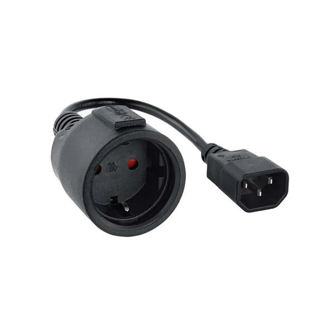 Nanocable Cable Adaptador para SAIs C14 Macho a CEE7 Hembra 16A 0.25m - Color Negro 1