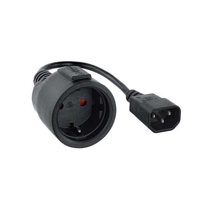 Nanocable Cable Adaptador para SAIs C14 Macho a CEE7 Hembra 16A 0.25m - Color Negro 1