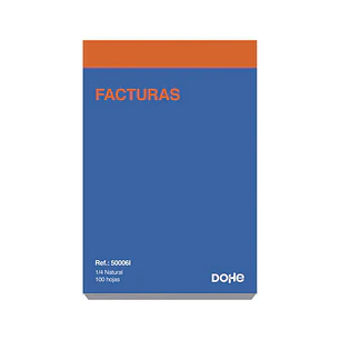 Dohe Talonarios Preimpresos a Dos Tintas - 100 Hojas - Cuarto Natural - Sencillo