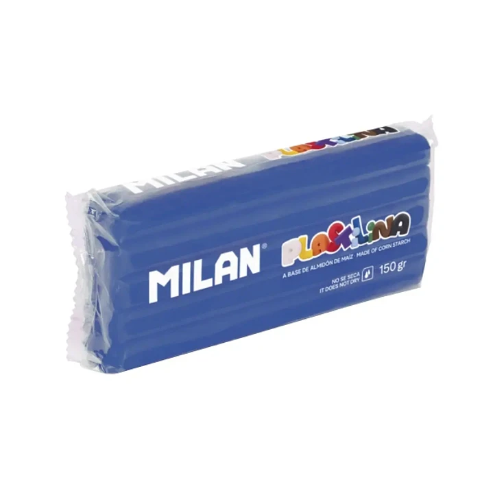 Milan Barra de Plastilina de 150gr - Base de Almidon de Maiz - Sin Gluten - Mezclables - Color Azul Oscuro 1