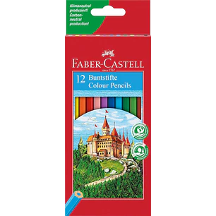 Faber-Castell Classic Colour Pack de 12 Lapices de Colores Hexagonales - Resistencia a la Rotura - Colores Surtidos