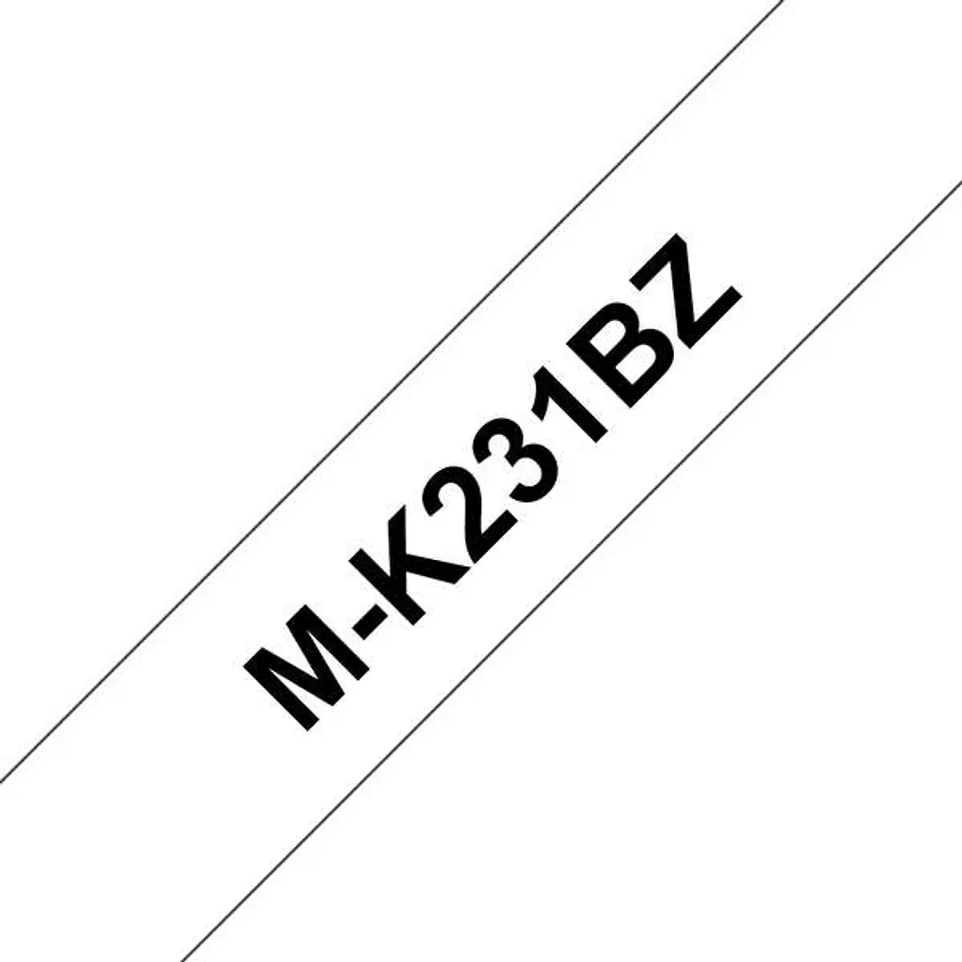 Brother MK231BZ Cinta No Laminada Generica de Etiquetas - Texto negro sobre fondo blanco - Ancho 12mm x 4 metros 1