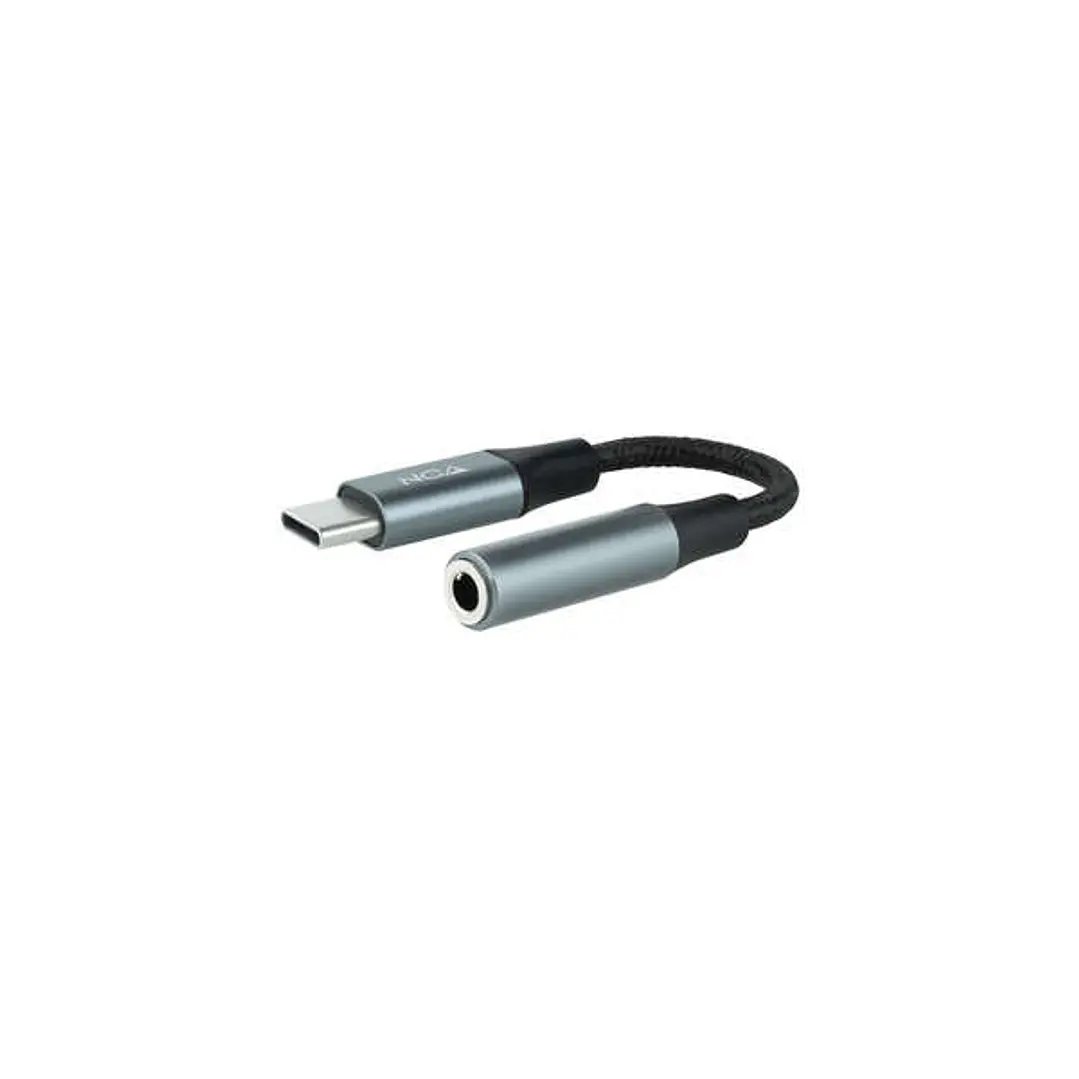 Nanocable Cable Adaptador Audio Jack 3.5mm Hembra a USB-C Macho - Cable Acabado en Nylon - Conectores de Aluminio - Longitud 0.11m 1