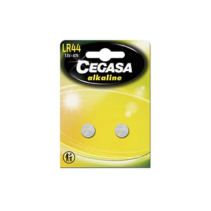 Cegasa LR44 Pack de 2 Pilas LR44 1.5V - Ideal para Mandos a Distancia, Juguetes y Termometros Digitales