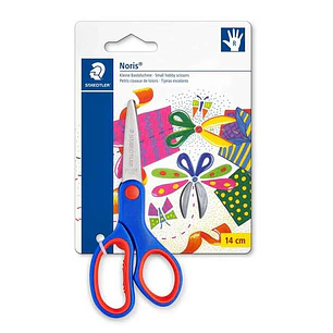 Staedtler Noris 965 Tijera Escolar de Seguridad - Agarre Ergonomico Suave - Cuchillas Romas - Longitud 14cm