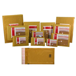 Bismark Bolsa Acolchada Kraft Nº12 120x215mm - Recubrimiento Interno de Laminas de Burbuja de Aire - Cierre Autoadhesivo - Ideal para Envios con Alta 
