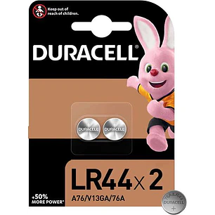 Duracell Pilas Alcalinas de Boton LR44 76A/A76/V13GA 1.5V - 2 Unidades