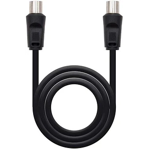 Nanocable Cable de Antena TV 75 OHM Macho/Hembra 1.80m - Color Negro