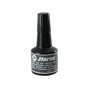 Horse Bote de Tinta para Tampon 30ml - Sin Aceite - Color Negro