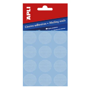 Apli Pack de Cierres Adhesivos Transparentes Ø 25mm - Microperforados - Adhesivo Permanente
