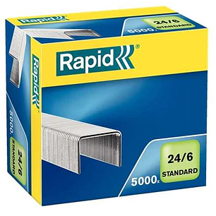 Rapid Confort Caja de 5000 Grapas 24/6 - Hasta 20 Hojas - Alambre Flexible - Patilla de 6mm