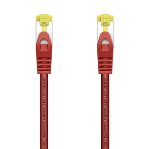Aisens Cable de Red Latiguillo RJ45 LSZH Cat.7 600 MHz S/FTP PIMF AWG26 - 25cm - Color Rojo