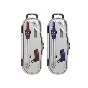 Bismark Compas Escolar con Articulacion y Adaptador Universal - Incluye Tubo de Minas - Presentado en Estuche de Plastico - 2 Colores Aleatorios