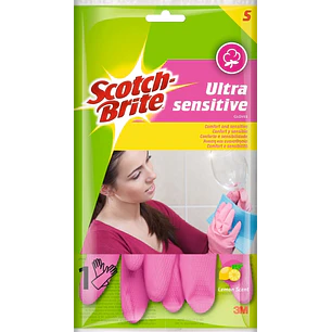 Scotch-Brite Ultra-Sensitive Guantes Multiuso - Talla S - Perfumados - Color Rosa