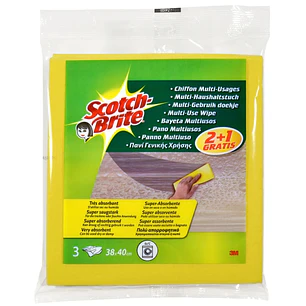 Scotch-Brite Pack de 3 Bayetas Multiusos - Promocion 2 + 1 Gratis - Color Amarillo