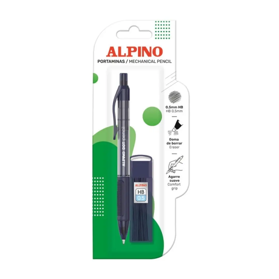 Alpino Dot Pack con Portaminas 0,5mm + Bote de Minas - Agarre Comodo - Color Azul Oscuro 1