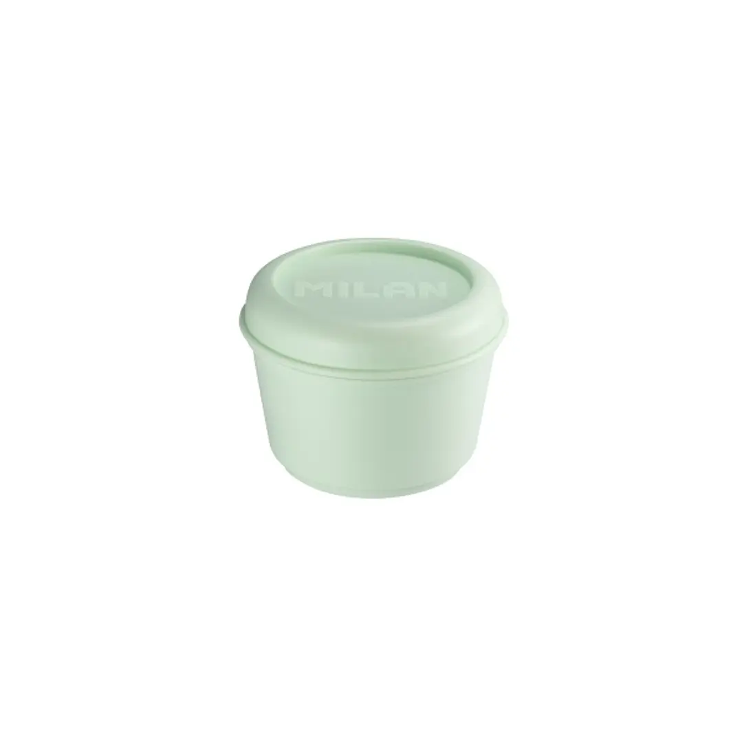Milan Coleccion 430 Fiambrera Redonda 0.25L - Apta para Microondas, Lavavajillas y Congelador - Libre de BPA - Medidas 10 Ø x 7cm - Color Verde 1