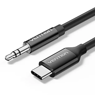 Vention Cable DAC de Audio - Longitud 1m - Jack 3.5mm - USB-C - Chaqueta de TPE - Carcasa ABS - Color Negro