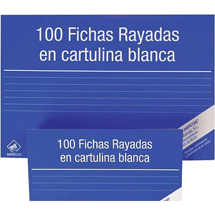 Mariola Pack de 100 Fichas Rayadas Nº5 para Fichero - Medidas 215x160mm - Color Blanco
