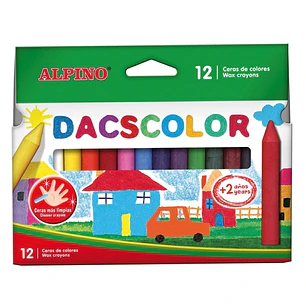 Alpino Dacscolor Pack de 12 Ceras Semiblandas de Colores - Mezclables - No Manchan - Colores Surtidos