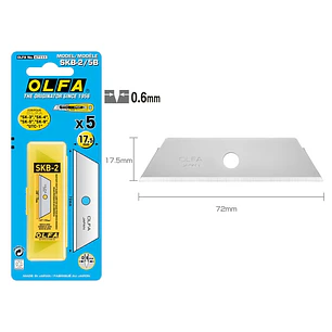 Olfa Pack de 5 Cuchillas de Respuesto para Cutters Olfa SK-4, SK-5, SK-9 y UTC-1 - Acero Inoxidable