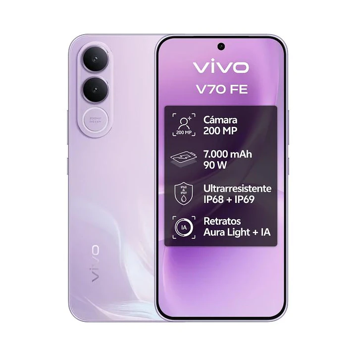 VIVO V70 FE 8Gb 512Gb Bundle Ch90w+ Buds3 Purple 2