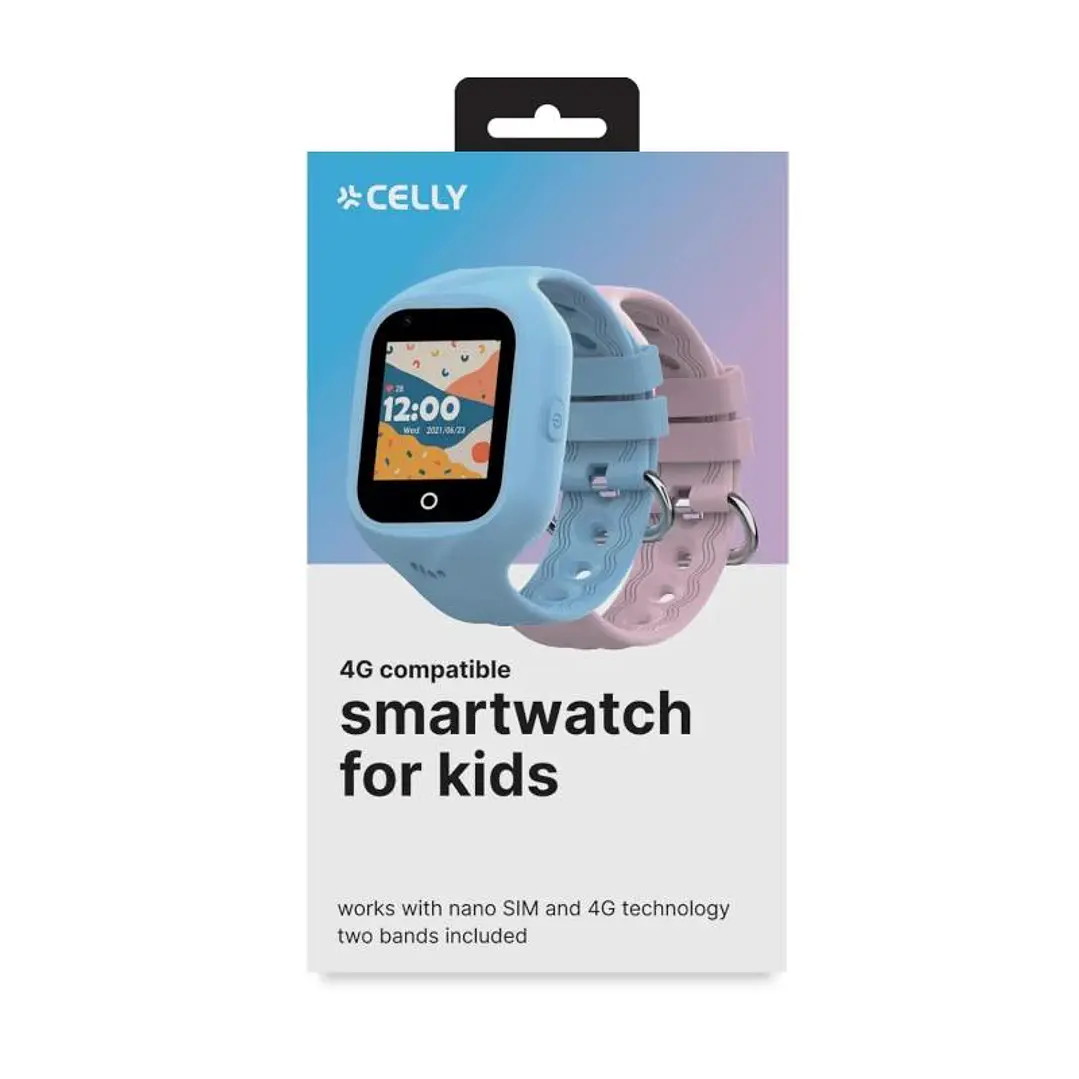 Celly Smartwatch Kids 4G 2 Correas Azul y Rosa 4