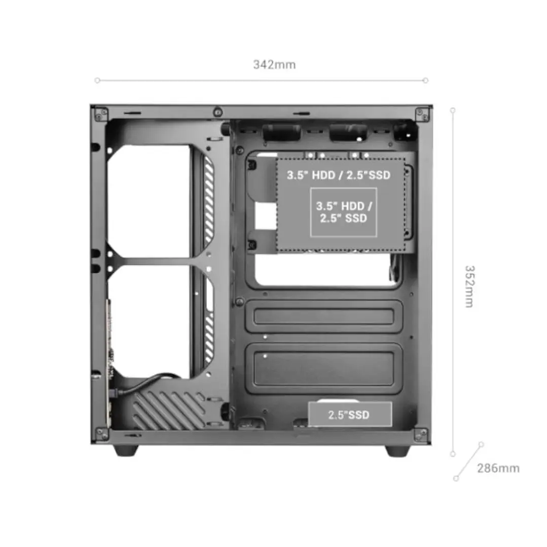 MARS GAMING Caja MCV-ONE Atx Doble Cámara Black 4