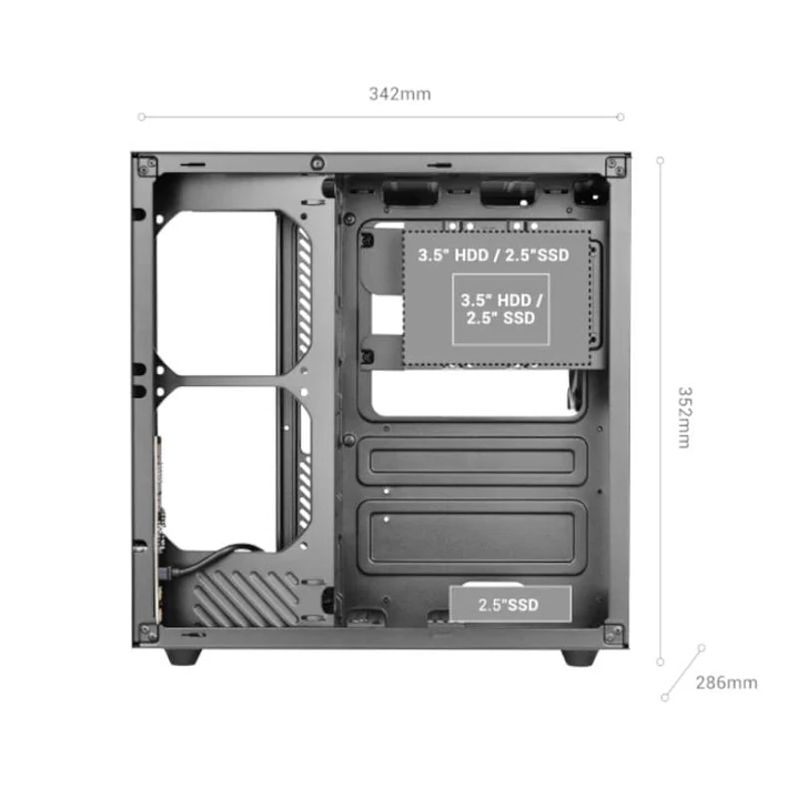 MARS GAMING Caja MCV-ONE Atx Doble Cámara Black 4