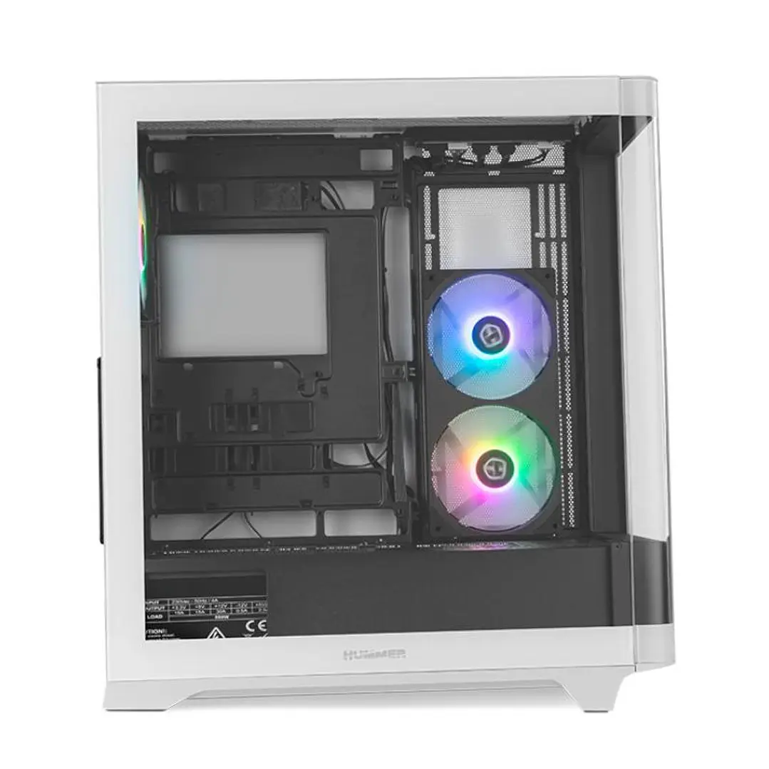 NOX Semitorre HUMMER ETHER Cristal Curvo Negro&Bla 2