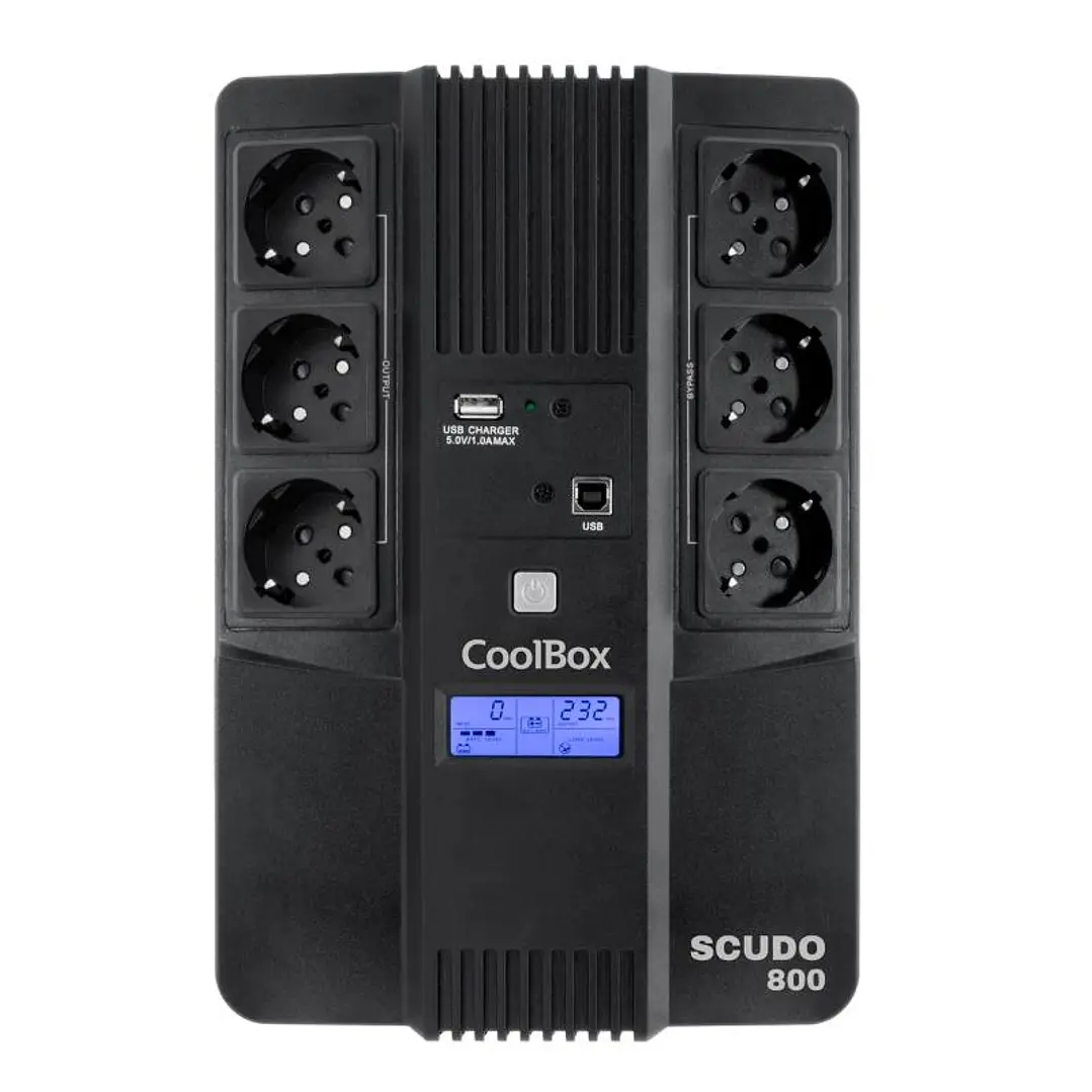 COOLBOX SAI SCUDO3 800VA/480W CON PANTALLA  LCD 3
