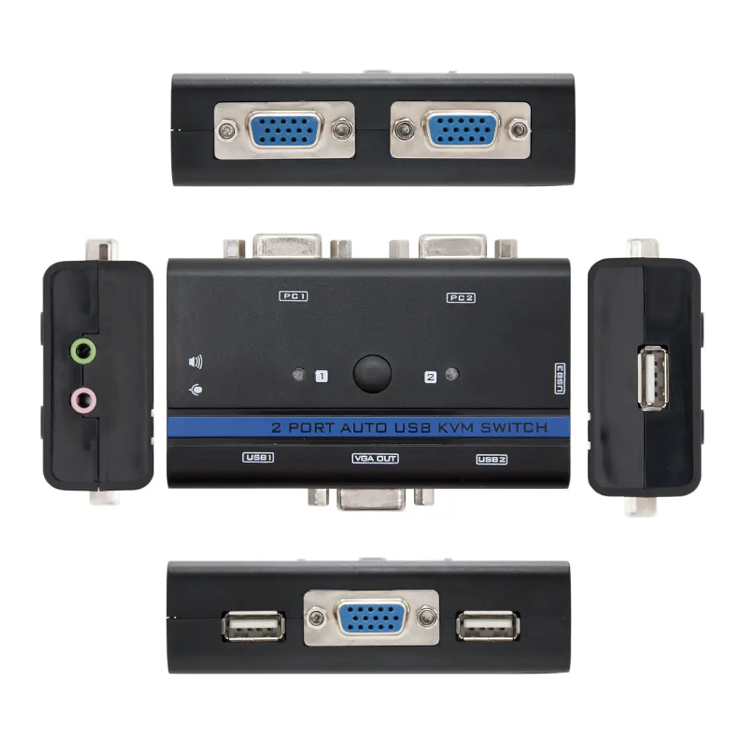 Nanocable KVM Switch VGA USB 1u-2PC+Cable 2