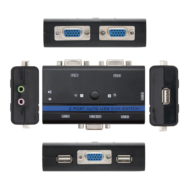 Nanocable KVM Switch VGA USB 1u-2PC+Cable 2