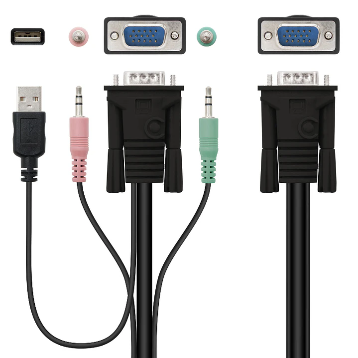 Nanocable KVM Switch VGA USB 1u-2PC+Cable 3