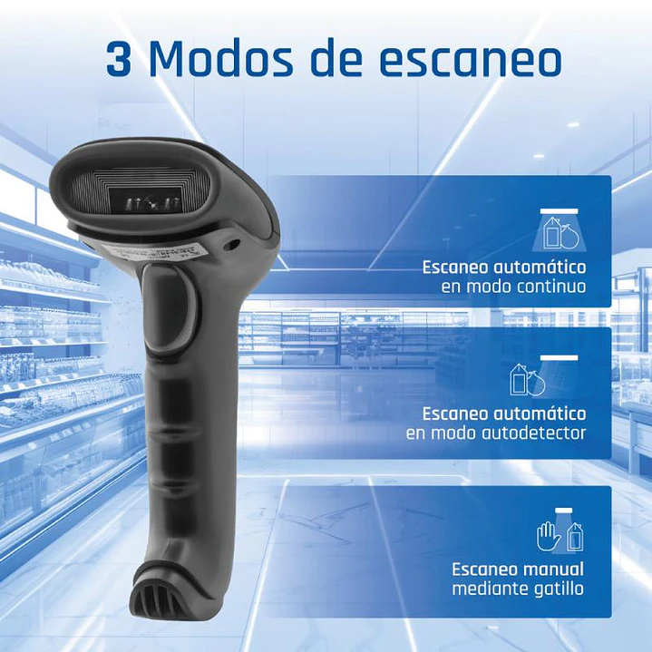 iggual Lector código barras 2D USB gatillo soporte 4